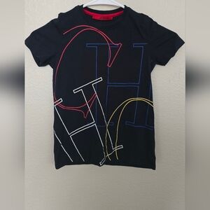 Carolina Herrera Blue Short Sleeve Tee with Geometric Design